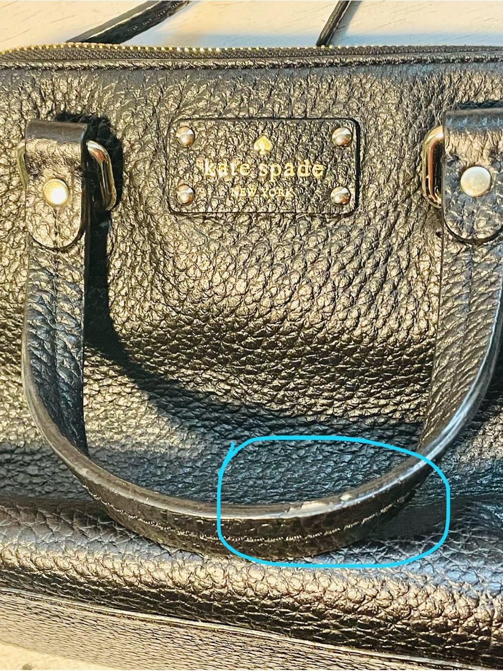 kate spade Black Pebbled Leather Satchel with Crossbody Strap - Picture 14 of 15
